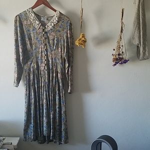 Laura Ashley vintage floral autumn dress